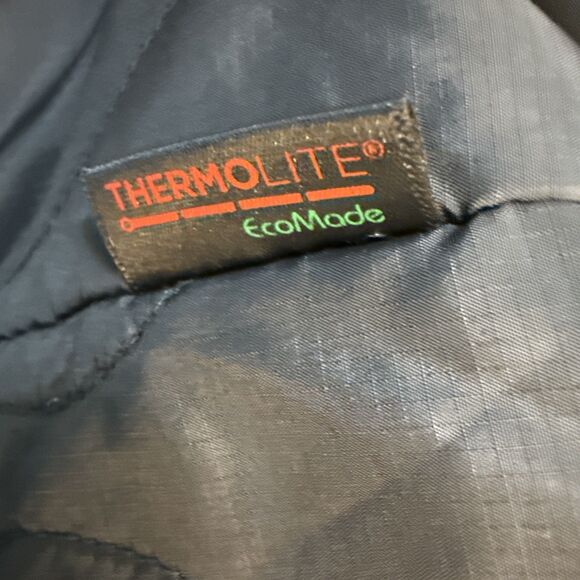 H&M Black Quilted Lightweight Jacket Women Size 14 Snap Buttons Pockets Lined - Picture 3 of 9